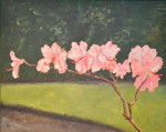 Blütenzweig im Garten - Öl auf Malpappe - 40x50 cm