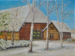 Fachwerk im Winter - Öl auf Leinwand - 30x40 cm