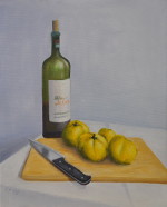 Quitten mit Rotwein - Öl auf Leinwand - 50x40 cm