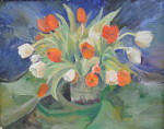Tulpenstrauß - Öl auf Malmappe -40x50 cm
