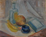 Bananen und Thomas Mann - Öl auf Malmappe - 40x50 cm