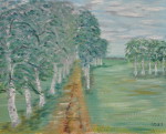 Birkenweg - Öl auf Malmappe -  40x50 cm