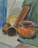 Kupferkübel - Öl auf Malmappe - 40x50 cm