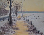Winterabend - Öl auf Leinwand - 40x50 cm